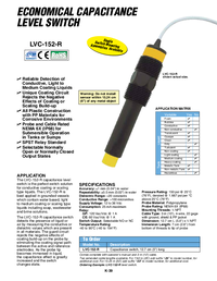 Thumbnail of document Data Sheet - LVC-152-R Economical Capacitance Level Switches Selectable NO or NC